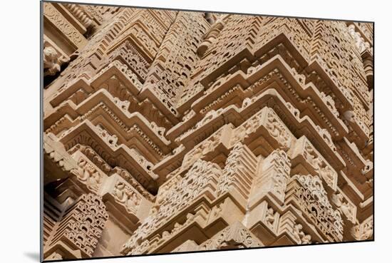 India, Khajuraho, Madhya Pradesh State Temple of Kandariya with a Profusion of Stone Carvings-Ellen Clark-Mounted Photographic Print