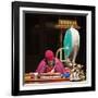 India, Ladakh, Hemis, Monk Reciting Prayers to the Slow Rhythm of a Drum at Hemis Monastery-Katie Garrod-Framed Photographic Print