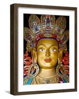 India, Ladakh, Thiksey, the Immense and Beautifully Gilded Maitreya Buddha in the Chamkhang Temple-Katie Garrod-Framed Photographic Print