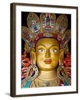 India, Ladakh, Thiksey, the Immense and Beautifully Gilded Maitreya Buddha in the Chamkhang Temple-Katie Garrod-Framed Photographic Print