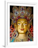 India, Ladakh, Thiksey, the Immense and Beautifully Gilded Maitreya Buddha in the Chamkhang Temple-Katie Garrod-Framed Photographic Print
