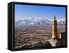 India, Ladakh, Thiksey, View of the Indus Valley from Thiksey Monastery-Katie Garrod-Framed Stretched Canvas