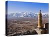 India, Ladakh, Thiksey, View of the Indus Valley from Thiksey Monastery-Katie Garrod-Stretched Canvas