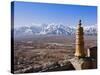 India, Ladakh, Thiksey, View of the Indus Valley from Thiksey Monastery-Katie Garrod-Stretched Canvas