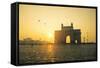 India, Maharashtra, Mumbai, Gateway of India, the Gateway of India at Dawn-Alex Robinson-Framed Stretched Canvas