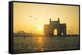 India, Maharashtra, Mumbai, Gateway of India, the Gateway of India at Dawn-Alex Robinson-Framed Stretched Canvas