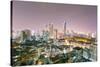 India, Maharashtra, Mumbai, View of the City of Mumbai City Centre at Night from Kemp's Corner-Alex Robinson-Stretched Canvas