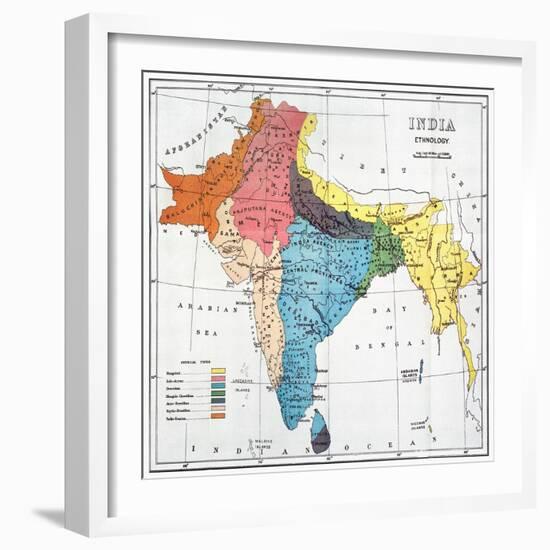 India: Map, 19Th Century-null-Framed Giclee Print