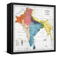 India: Map, 19Th Century-null-Framed Stretched Canvas