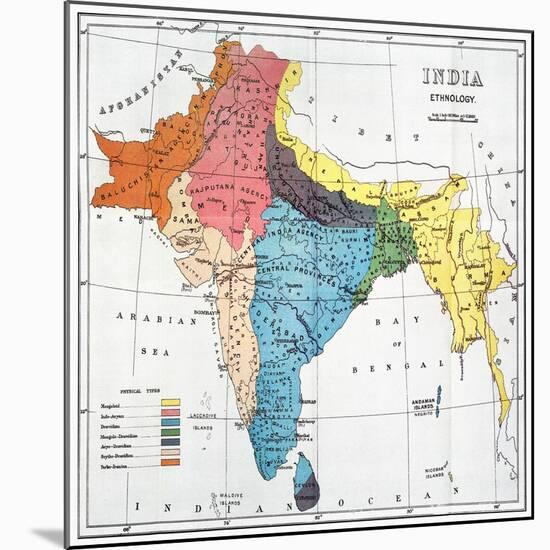 India: Map, 19Th Century-null-Mounted Giclee Print