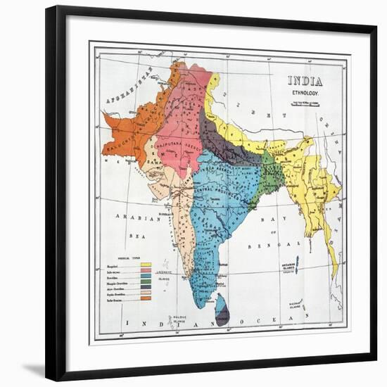 India: Map, 19Th Century-null-Framed Giclee Print