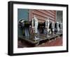 India, Mysore; Recently-Repaired Sewing Machines Outside a Sewing-Machine Repair Shop in Mysore-Niels Van Gijn-Framed Premium Photographic Print