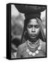 India Native Wearing Traditional Clothing, Carrying Basket on Her Head-Margaret Bourke-White-Framed Stretched Canvas