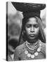 India Native Wearing Traditional Clothing, Carrying Basket on Her Head-Margaret Bourke-White-Stretched Canvas