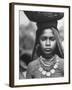 India Native Wearing Traditional Clothing, Carrying Basket on Her Head-Margaret Bourke-White-Framed Photographic Print