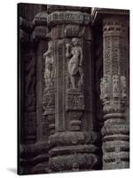 India, Orissa State, Detail of Decorations of Rajarani Temple in Bhubaneswar-null-Stretched Canvas