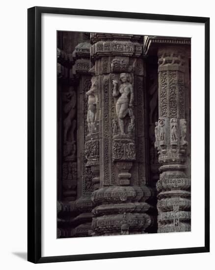 India, Orissa State, Detail of Decorations of Rajarani Temple in Bhubaneswar-null-Framed Giclee Print