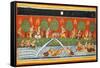 India, Page from the Manuscript Bhagavat Purana from the Mewar School-null-Framed Stretched Canvas