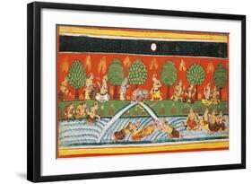 India, Page from the Manuscript Bhagavat Purana from the Mewar School-null-Framed Giclee Print