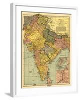 India - Panoramic Map-Lantern Press-Framed Art Print