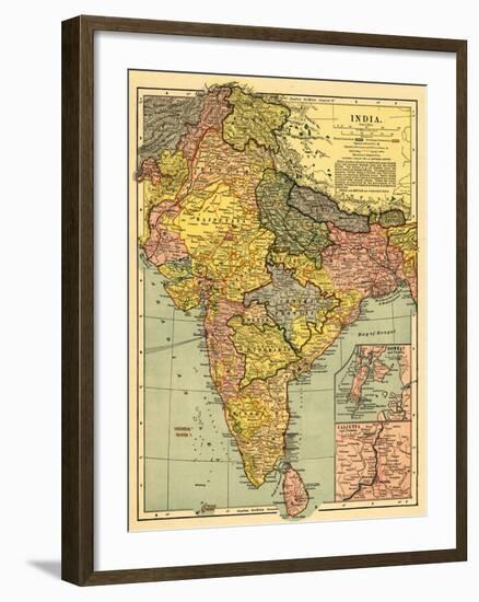 India - Panoramic Map-Lantern Press-Framed Art Print