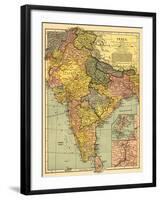 India - Panoramic Map-Lantern Press-Framed Art Print