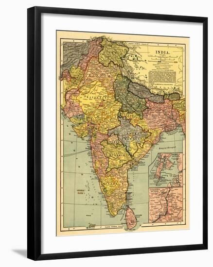 India - Panoramic Map-Lantern Press-Framed Art Print