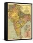 India - Panoramic Map-Lantern Press-Framed Stretched Canvas