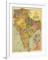 India - Panoramic Map-Lantern Press-Framed Art Print