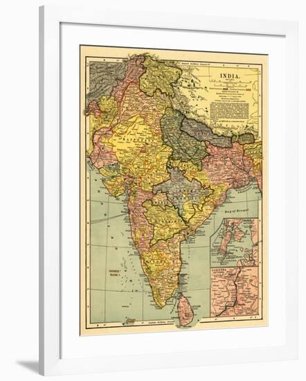 India - Panoramic Map-Lantern Press-Framed Art Print