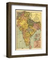 India - Panoramic Map-Lantern Press-Framed Art Print