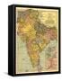 India - Panoramic Map-Lantern Press-Framed Stretched Canvas