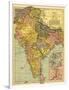 India - Panoramic Map-Lantern Press-Framed Art Print