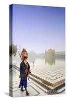 India, Punjab, Amritsar, a Sikh Pilgrim Carrying a Barcha Spear-Alex Robinson-Stretched Canvas