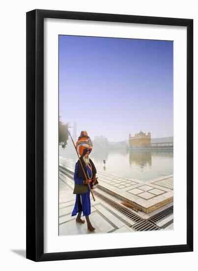 India, Punjab, Amritsar, a Sikh Pilgrim Carrying a Barcha Spear-Alex Robinson-Framed Photographic Print