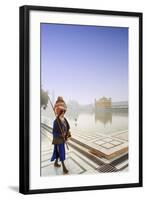 India, Punjab, Amritsar, a Sikh Pilgrim Carrying a Barcha Spear-Alex Robinson-Framed Photographic Print