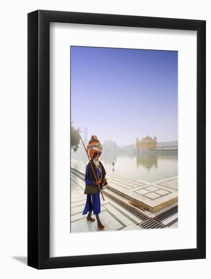 India, Punjab, Amritsar, a Sikh Pilgrim Carrying a Barcha Spear-Alex Robinson-Framed Photographic Print