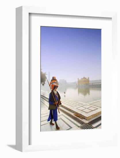 India, Punjab, Amritsar, a Sikh Pilgrim Carrying a Barcha Spear-Alex Robinson-Framed Photographic Print