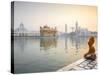 India, Punjab, Amritsar, Pilgrims at the Harmandir Sahib,  Nown As the Golden Temple-Jane Sweeney-Stretched Canvas