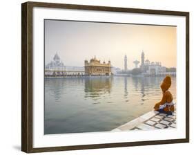 India, Punjab, Amritsar, Pilgrims at the Harmandir Sahib,  Nown As the Golden Temple-Jane Sweeney-Framed Photographic Print