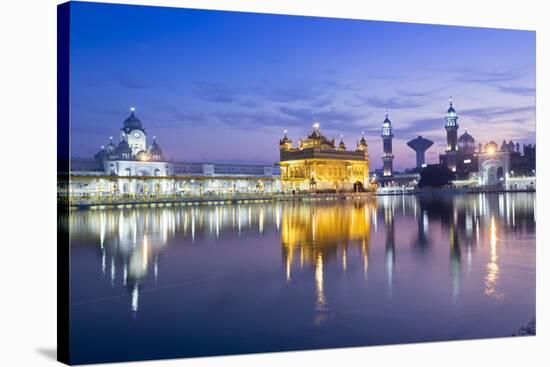 India, Punjab, Amritsar, the Golden Temple - the Holiest Shrine of Sikhism Just before Dawn-Alex Robinson-Stretched Canvas