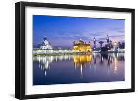 India, Punjab, Amritsar, the Golden Temple - the Holiest Shrine of Sikhism Just before Dawn-Alex Robinson-Framed Photographic Print