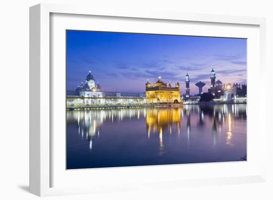 India, Punjab, Amritsar, the Golden Temple - the Holiest Shrine of Sikhism Just before Dawn-Alex Robinson-Framed Photographic Print