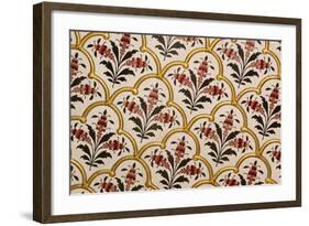 India, Rajasthan, Bikaner. Painting in Weather Palace in Junagarh Fort-Alida Latham-Framed Photographic Print