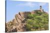 India, Rajasthan, Jaipur. a Massive Stone Wall-Nigel Pavitt-Stretched Canvas