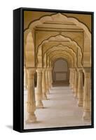 India, Rajasthan, Jaipur Amber Fort. Arches-Emily Wilson-Framed Stretched Canvas