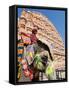 India, Rajasthan, Jaipur, Ceremonial Decorated Elephant Outside the Hawa Mahal, Palace of the Winds-Gavin Hellier-Framed Stretched Canvas