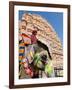 India, Rajasthan, Jaipur, Ceremonial Decorated Elephant Outside the Hawa Mahal, Palace of the Winds-Gavin Hellier-Framed Photographic Print
