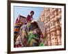 India, Rajasthan, Jaipur, Ceremonial Decorated Elephant Outside the Hawa Mahal, Palace of the Winds-Gavin Hellier-Framed Photographic Print