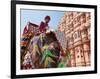 India, Rajasthan, Jaipur, Ceremonial Decorated Elephant Outside the Hawa Mahal, Palace of the Winds-Gavin Hellier-Framed Photographic Print